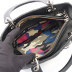 Dior Handbag Lady Dior Cannage 2-Way Black Leather Tote — view 3