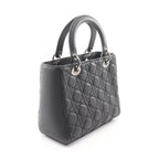 Dior Handbag Lady Dior Cannage 2-Way Black Leather Tote — view 2