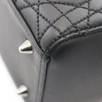 Dior Handbag Lady Dior Cannage 2-Way Black Leather Tote — view 7