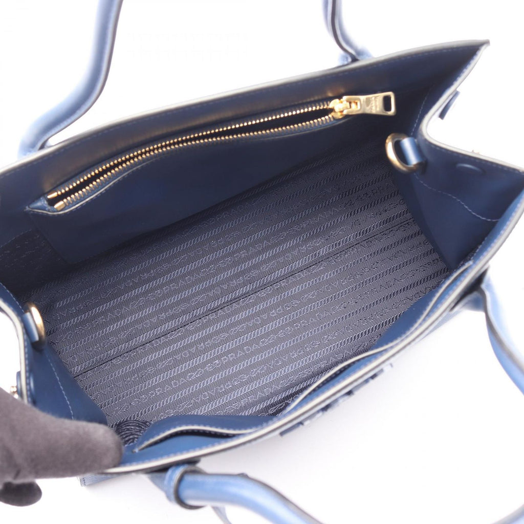 Prada Handbag Saffiano Cuir C Monochrome 2-Way Blue Leather — view 3