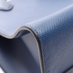 Prada Handbag Saffiano Cuir C Monochrome 2-Way Blue Leather — view 7