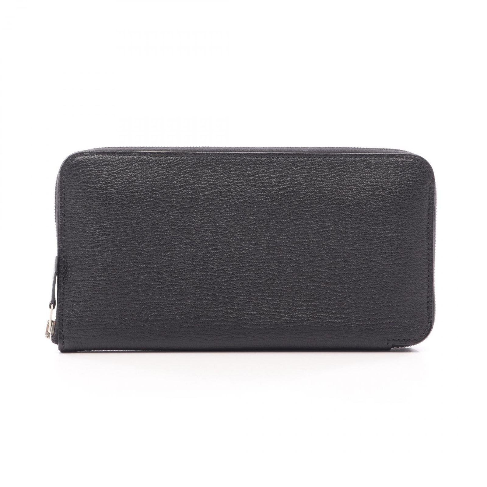 Hermes Round Wallet Azap Long Classic Black Leather