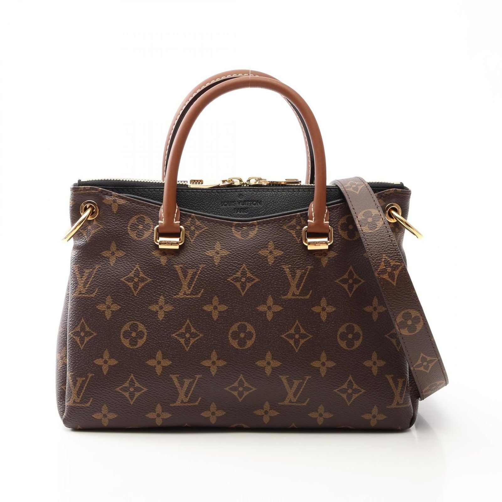Louis Vuitton Handbag Pallas BB Monogram Noir 2-Way Canvas Leather