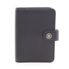 Chanel Notebook Cover Coco Button Agenda Black Leather