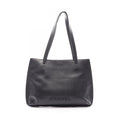 Chanel Tote Logo Black Caviar Leather Shoulder