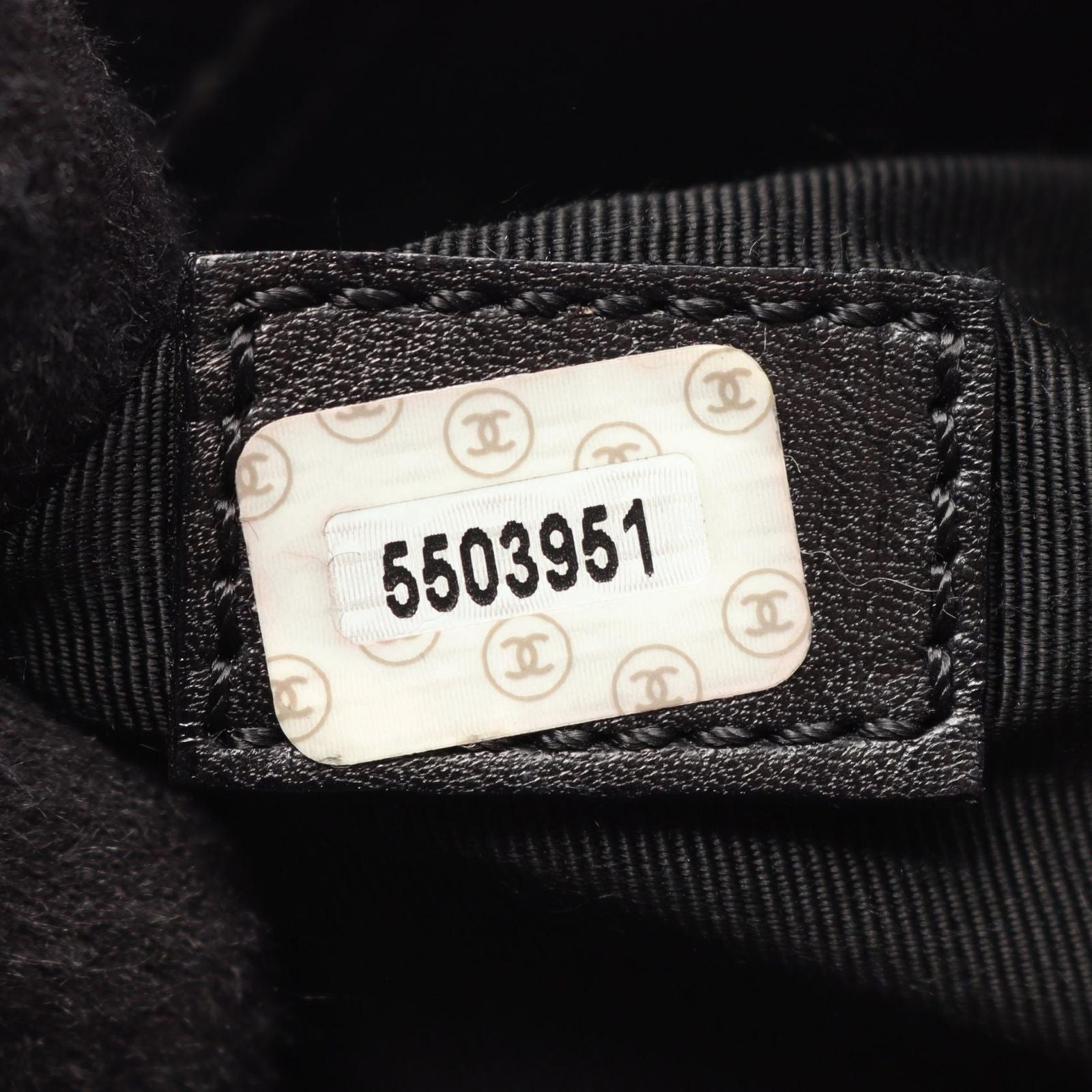 Chanel Tote Logo Black Caviar Leather Shoulder — view 5
