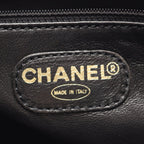 Chanel Tote Logo Black Caviar Leather Shoulder — view 4