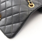 Chanel Shoulder Bag Quilted Black Leather Small Flap Chain — view 7