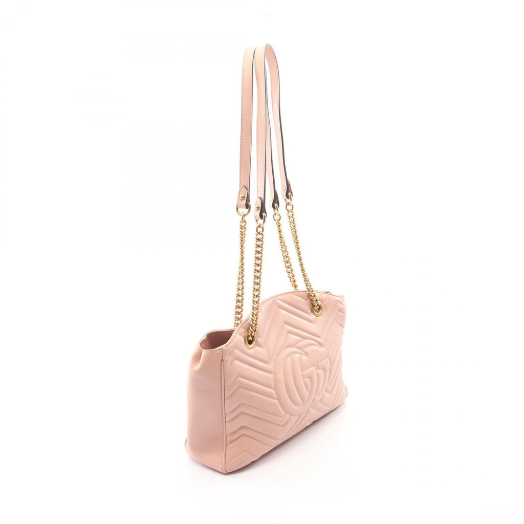 Gucci Shoulder Bag GG Marmont Pink Leather Chain — view 2