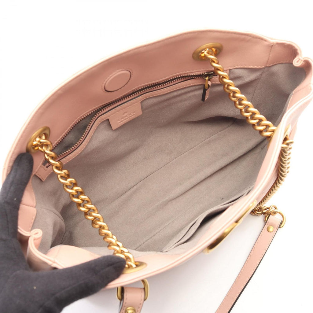 Gucci Shoulder Bag GG Marmont Pink Leather Chain — view 3