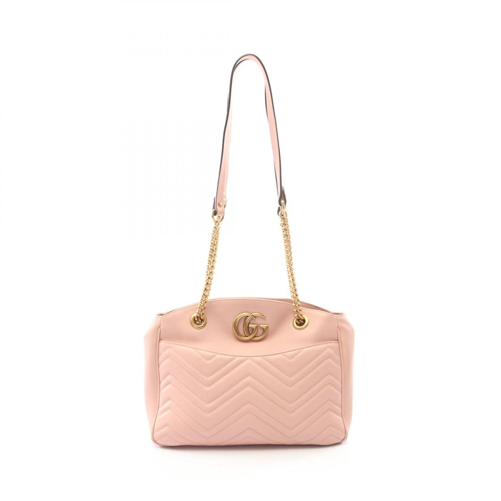 Gucci Shoulder Bag GG Marmont Pink Leather Chain