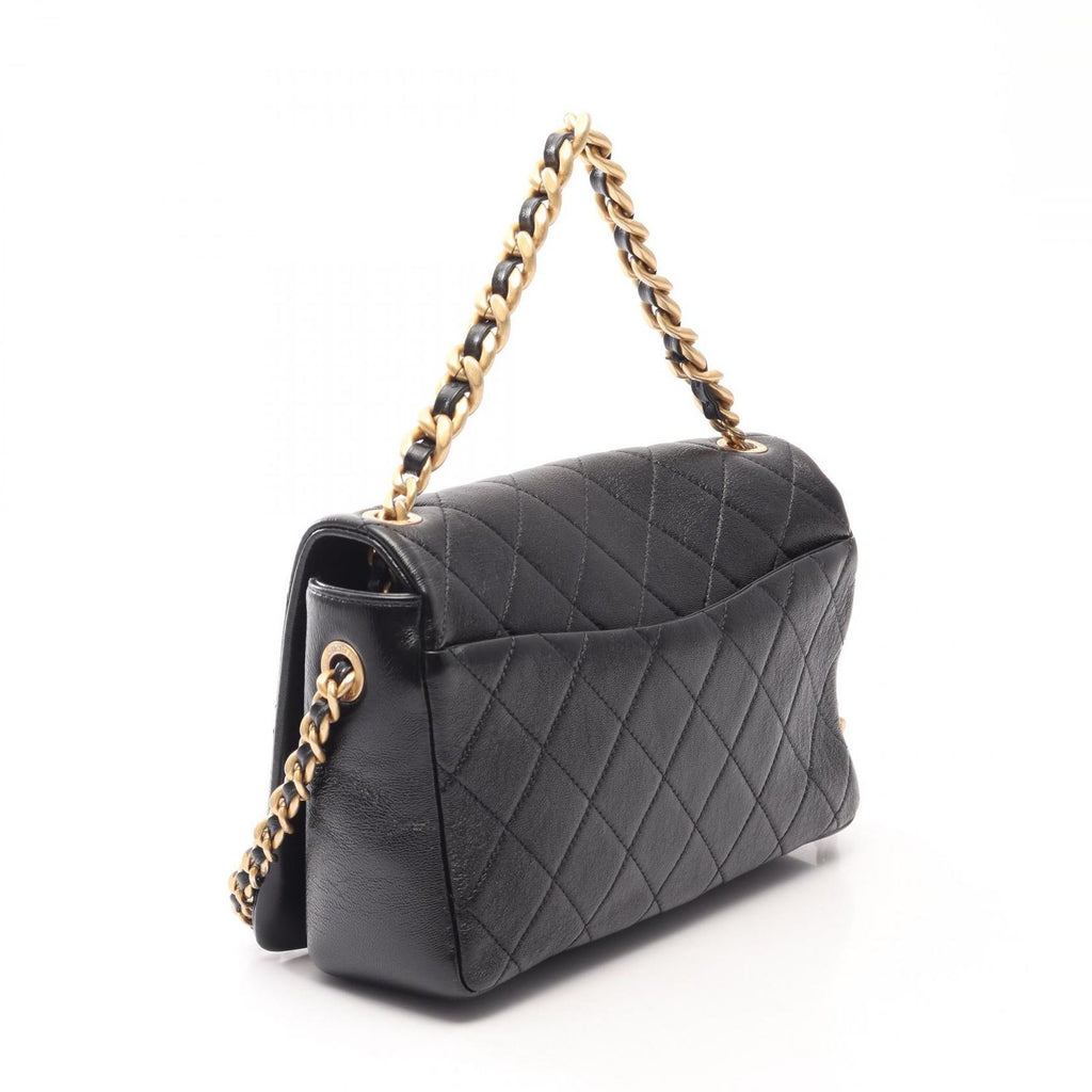 Chanel Shoulder Bag Quilted 2-Way Black Leather Full Flap Chain — view 2