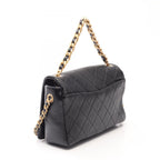 Chanel Shoulder Bag Quilted 2-Way Black Leather Full Flap Chain — view 2