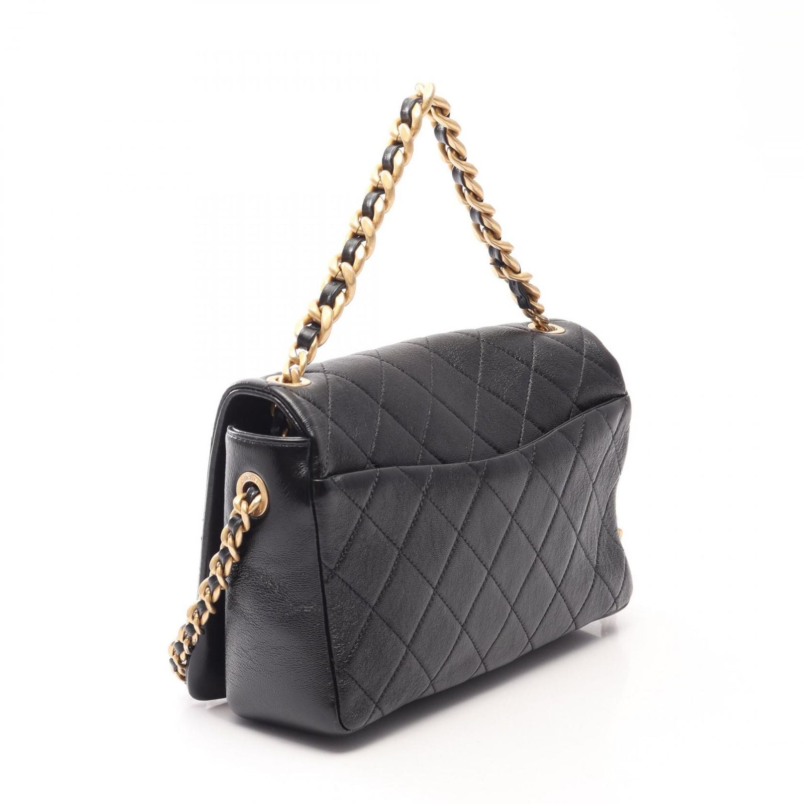 Chanel Shoulder Bag Quilted 2-Way Black Leather Full Flap Chain — view 2