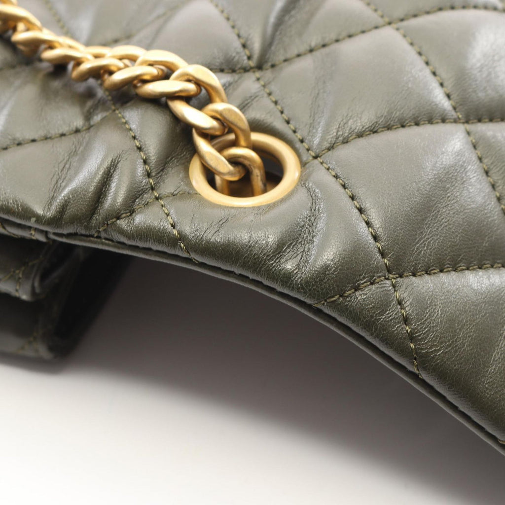 Chanel Shoulder Bag Quilted Dark Khaki Lambskin Small Flap Chain — view 7