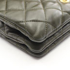 Chanel Shoulder Bag Quilted Dark Khaki Lambskin Small Flap Chain — view 6