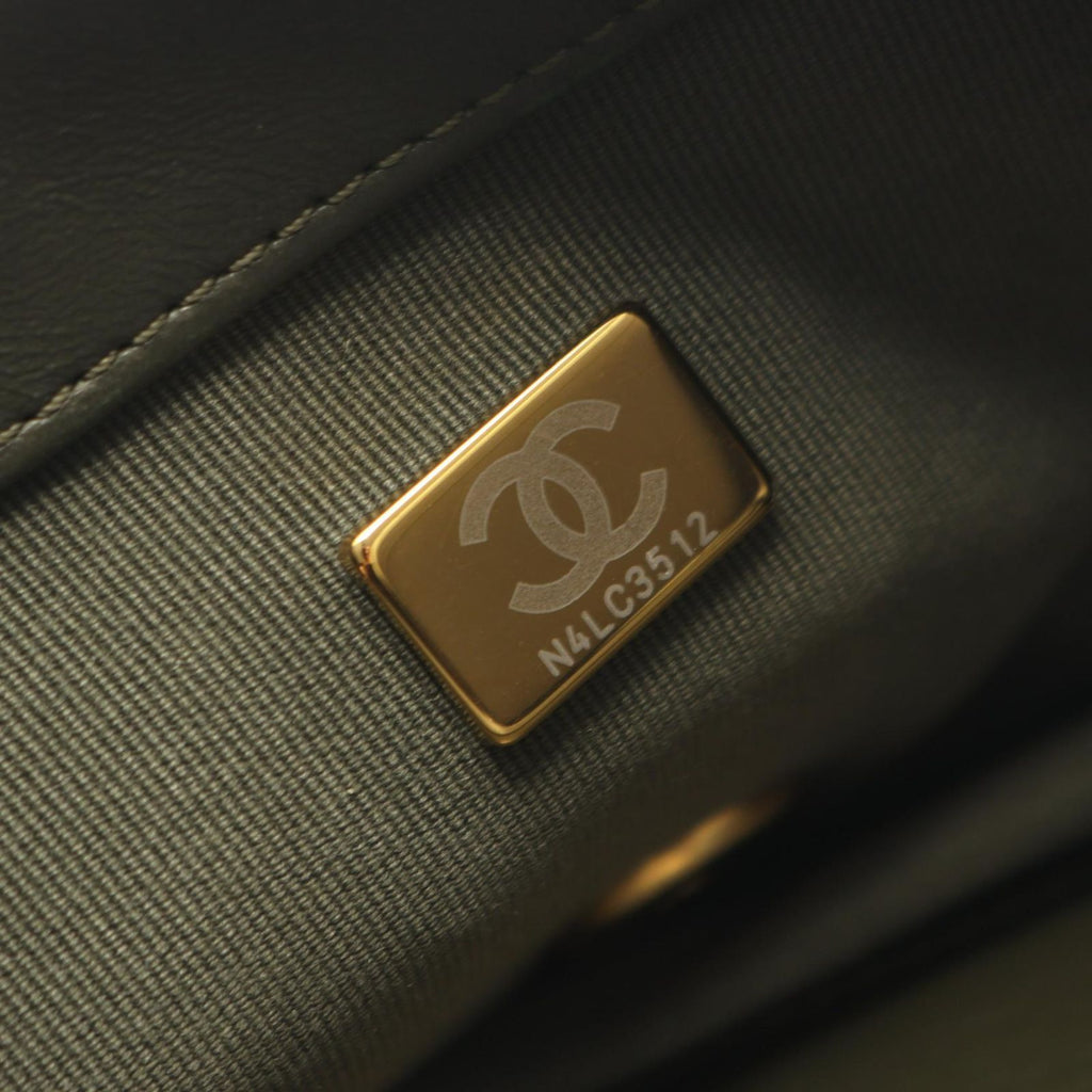 Chanel Shoulder Bag Quilted Dark Khaki Lambskin Small Flap Chain — view 5