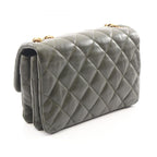 Chanel Shoulder Bag Quilted Dark Khaki Lambskin Small Flap Chain — view 2