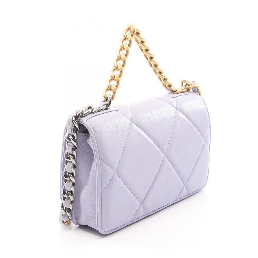 Chanel Shoulder Bag 19 D'isneuf Quilted 2-Way Lavender Lambskin 19 Chain Wallet — view 2
