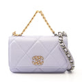 Chanel Shoulder Bag 19 D'isneuf Quilted 2-Way Lavender Lambskin 19 Chain Wallet