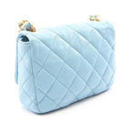 Chanel Shoulder Bag Quilted Light Blue Lambskin Small Flap Chain — view 2
