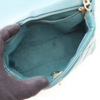 Chanel Shoulder Bag Quilted Green Lambskin Small Flap Chain — view 3