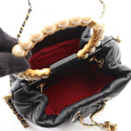 Chanel Shoulder Bag Quilted 2-Way Black Leather Pearl Handle — view 3