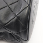 Chanel Shoulder Bag Quilted 2-Way Black Leather Pearl Handle — view 7