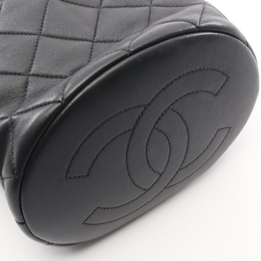 Chanel Shoulder Bag Quilted 2-Way Black Leather Pearl Handle — view 6