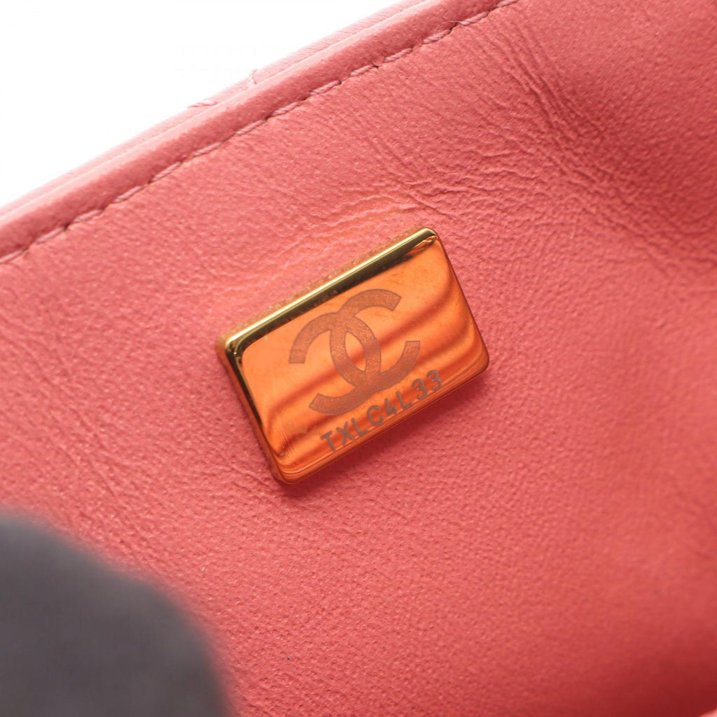 Chanel Shoulder Bag Mini Quilted Pink Lambskin Chain — view 5