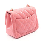 Chanel Shoulder Bag Mini Quilted Pink Lambskin Chain — view 2
