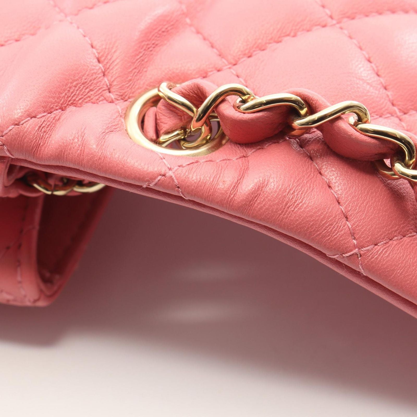 Chanel Shoulder Bag Mini Quilted Pink Lambskin Chain — view 7