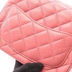 Chanel Shoulder Bag Mini Quilted Pink Lambskin Chain — view 8