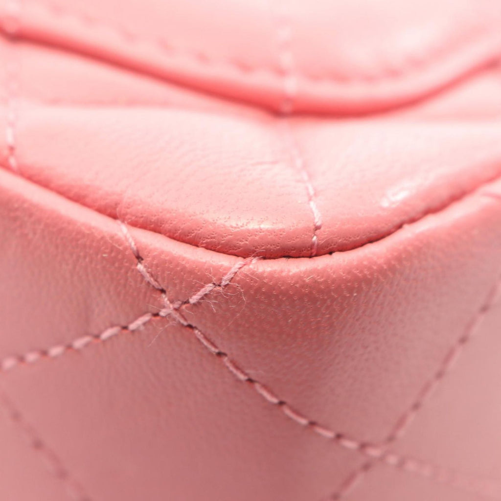 Chanel Shoulder Bag Mini Quilted Pink Lambskin Chain — view 6