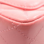 Chanel Shoulder Bag Mini Quilted Pink Lambskin Chain — view 6