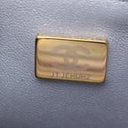 Chanel Shoulder Bag Mini Quilted Metallic Blue Gray Lambskin Chain — view 5
