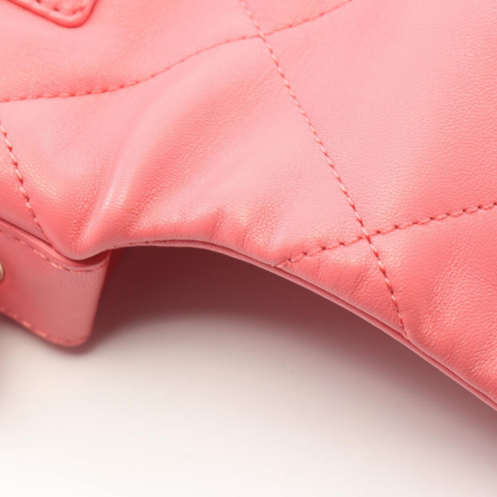 Chanel Shoulder Bag Quilted Logo Pink Lambskin Small Flap Chain — view 7