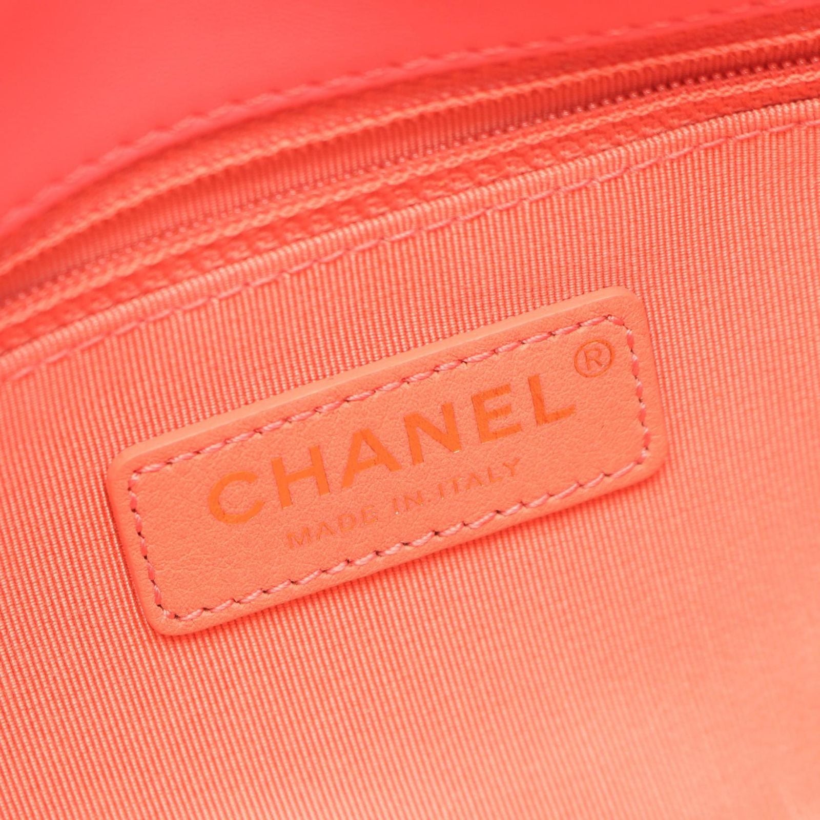 Chanel Shoulder Bag Quilted Logo Pink Lambskin Small Flap Chain — view 4