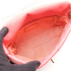 Chanel Shoulder Bag Quilted Logo Pink Lambskin Small Flap Chain — view 3