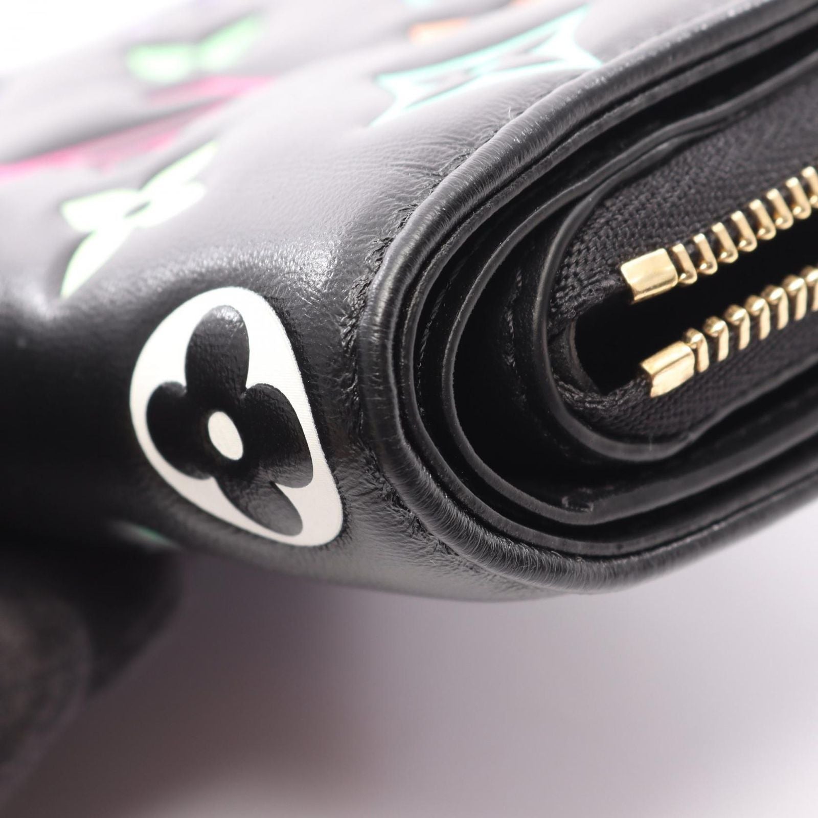 Louis Vuitton Bifold Wallet LV TM Portefeuille Lou Noir Multicolor Leather LV — view 6