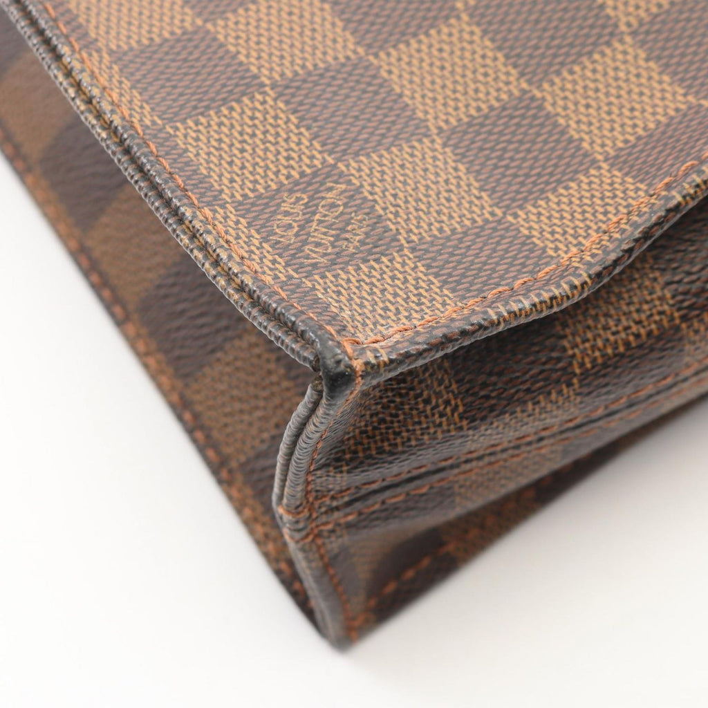 Louis Vuitton Tote Sac Plat Damier Ebene Canvas Leather — view 6