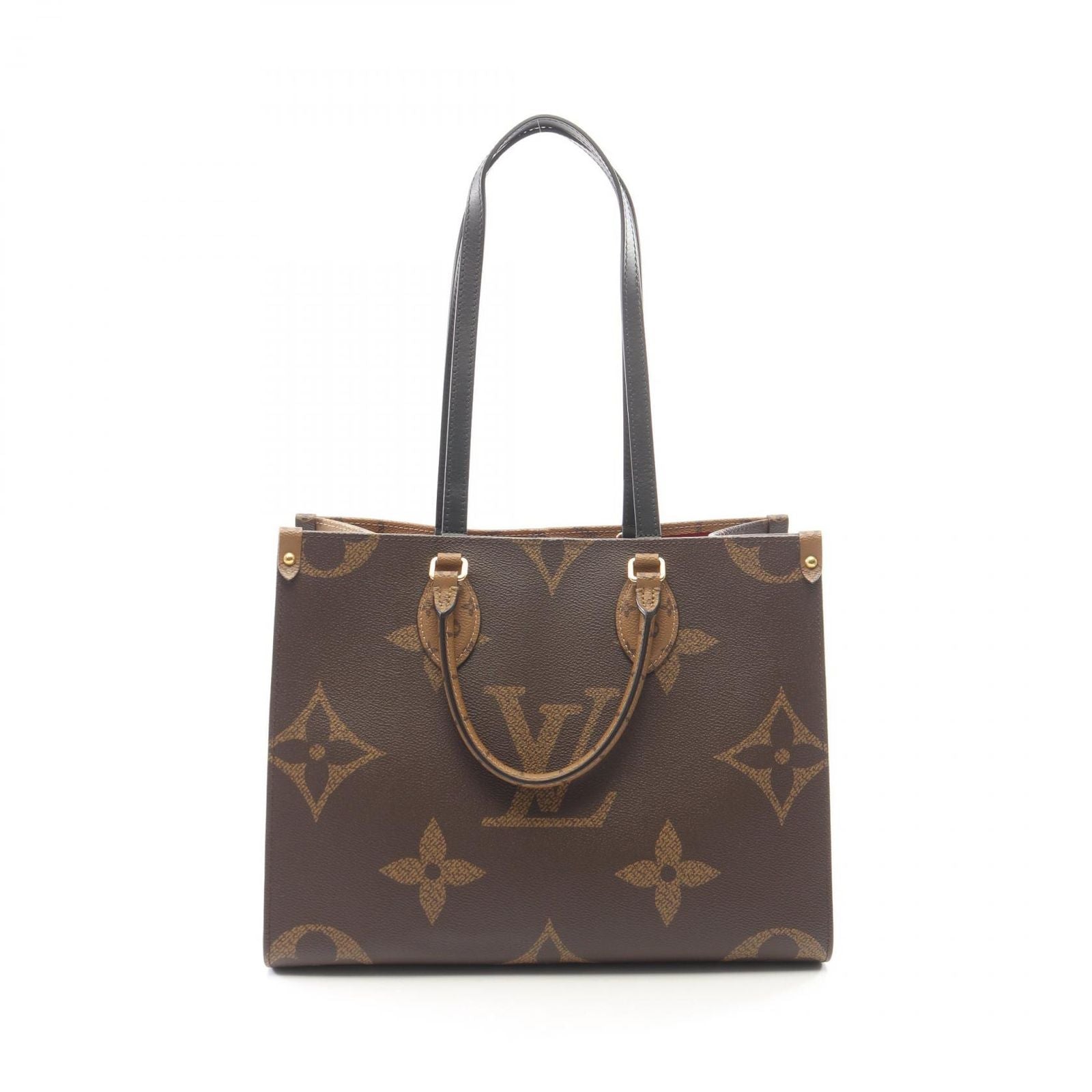 Louis Vuitton Tote On The Go MM Monogram Giant Reverse 2-Way Canvas Leather