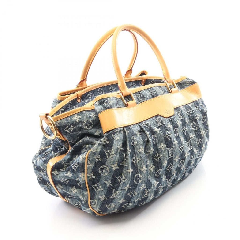 Louis Vuitton Handbag Cavalier GM 2-Way Blue Denim Leather Cabas Reyet GM — view 2