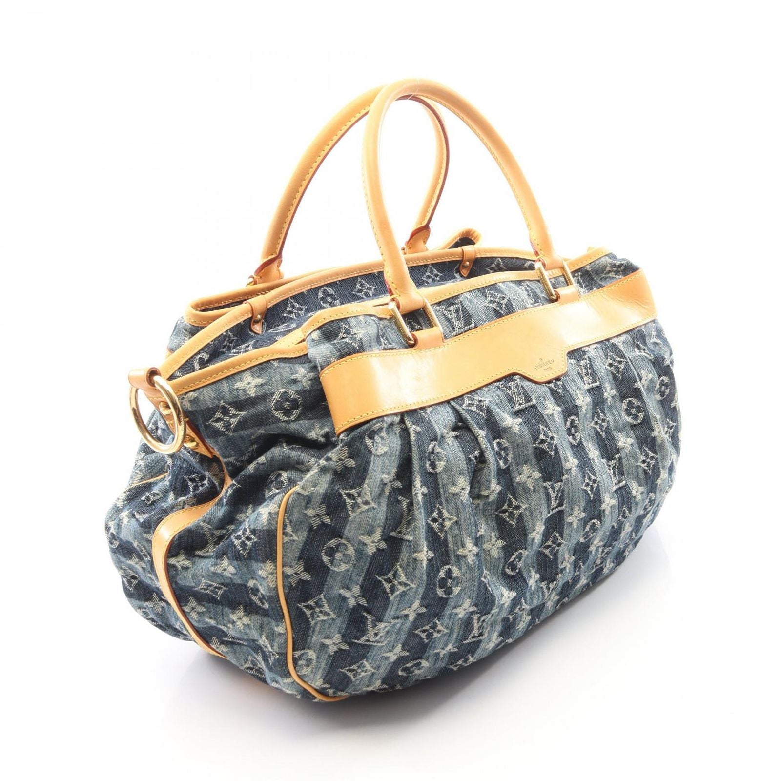 Louis Vuitton Handbag Cavalier GM 2-Way Blue Denim Leather Cabas Reyet GM — view 2