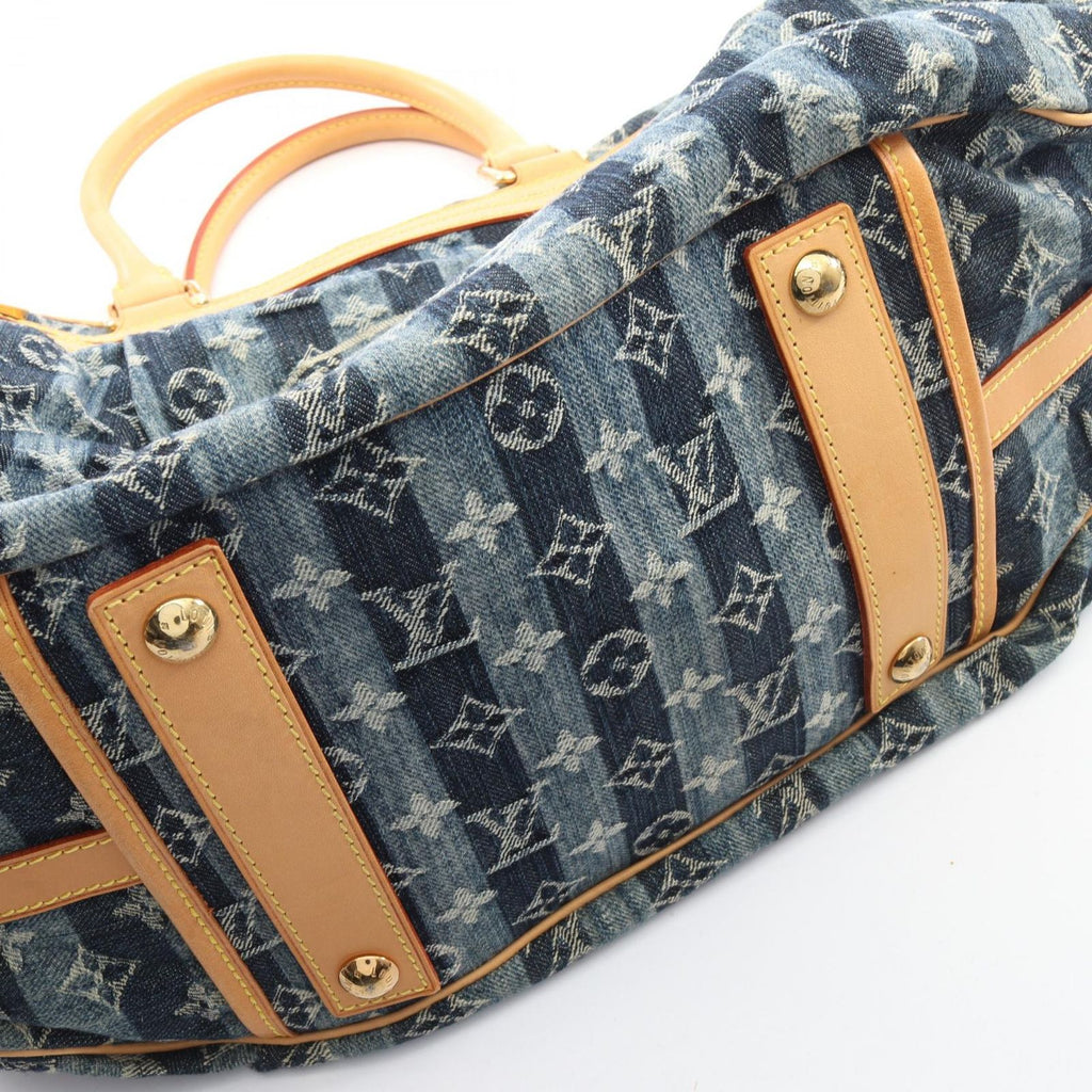 Louis Vuitton Handbag Cavalier GM 2-Way Blue Denim Leather Cabas Reyet GM — view 9