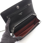 Chanel Shoulder Bag Quilted Black Caviar Leather Chain Wallet — view 3