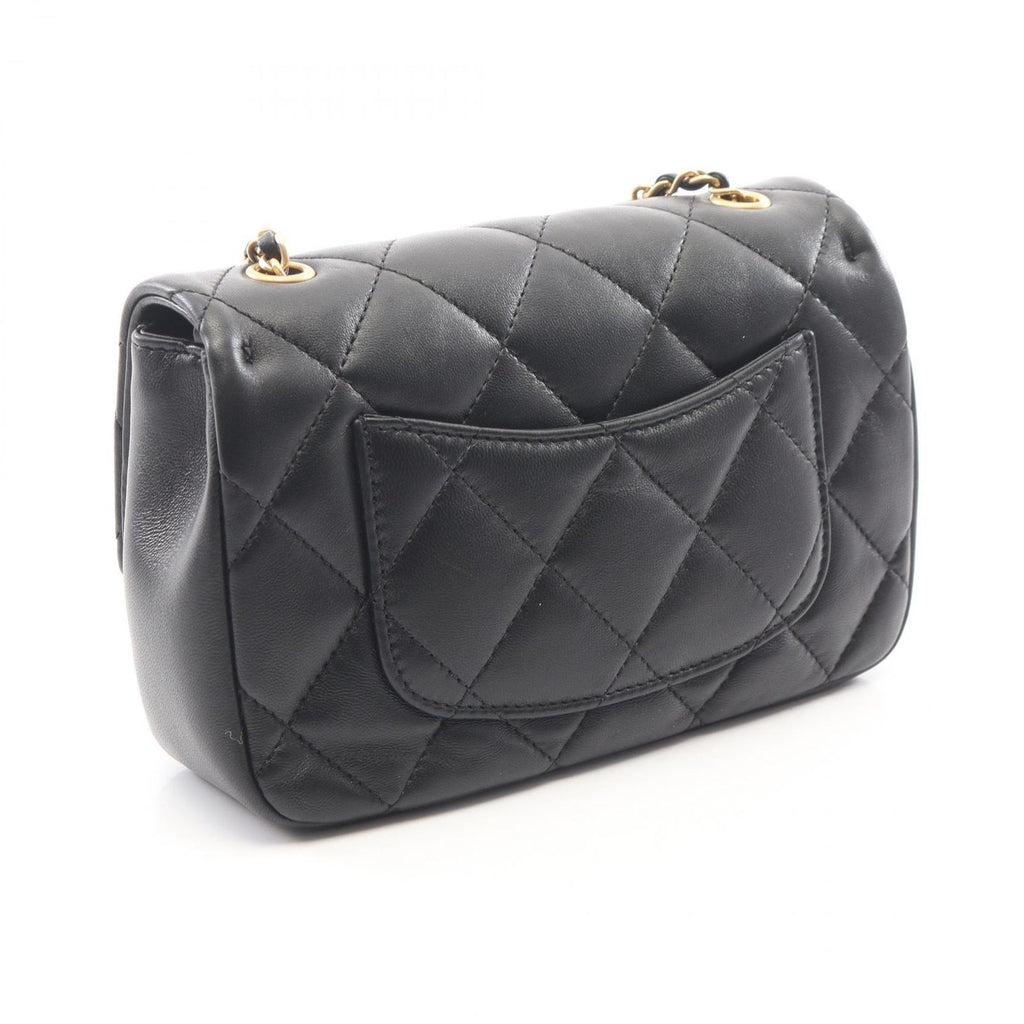 Chanel Shoulder Bag Quilted Black Lambskin Mini Chain — view 2