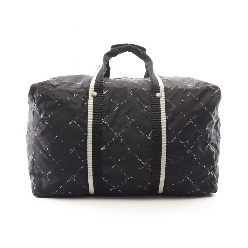 Chanel Boston Bag Vintage Travel Line Black Nylon