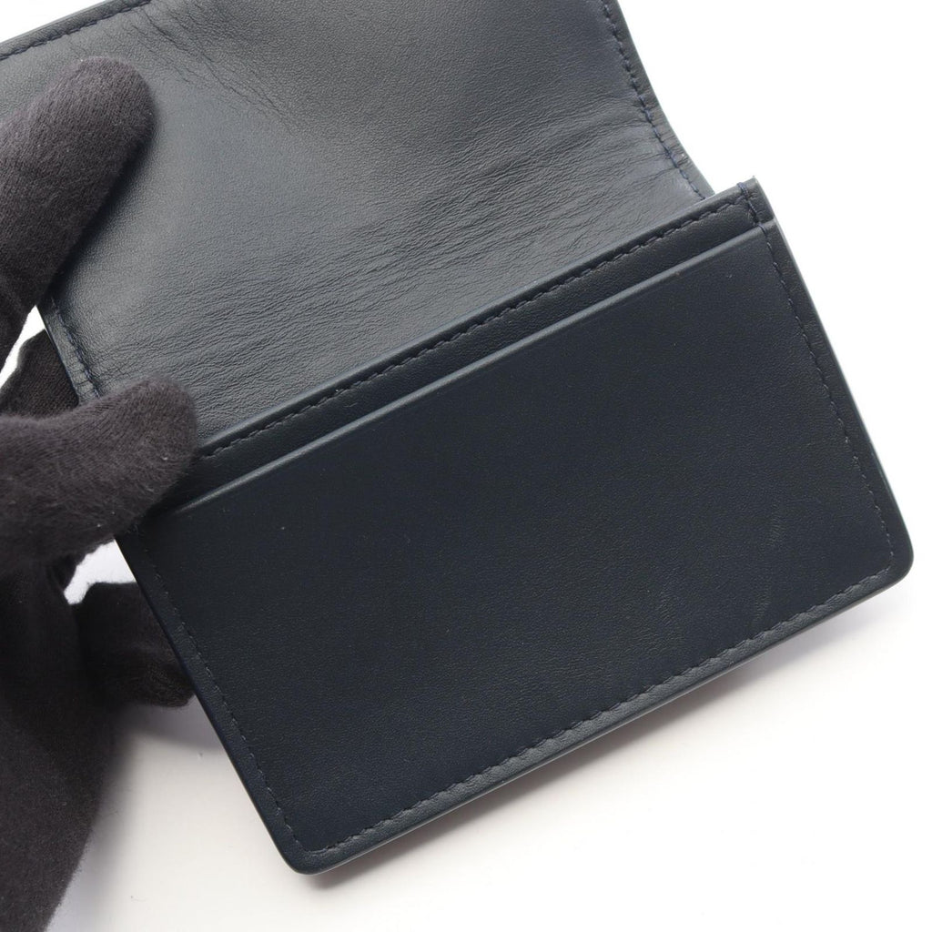 Bottega Veneta Business Card Holder Intrecciato Navy Leather — view 5