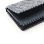 Bottega Veneta Business Card Holder Intrecciato Navy Leather — view 7
